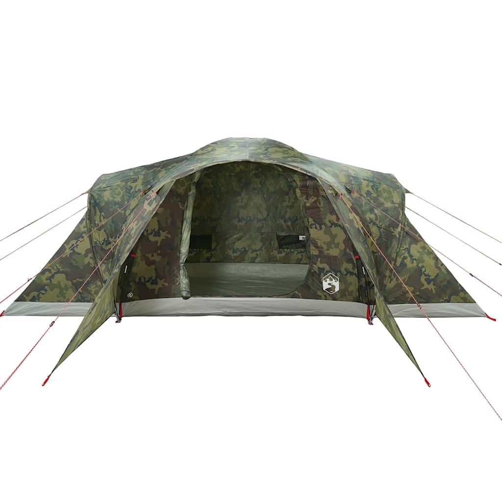 Kuppeltelt For Camping 6 Personer Kamuflasje Vanntett