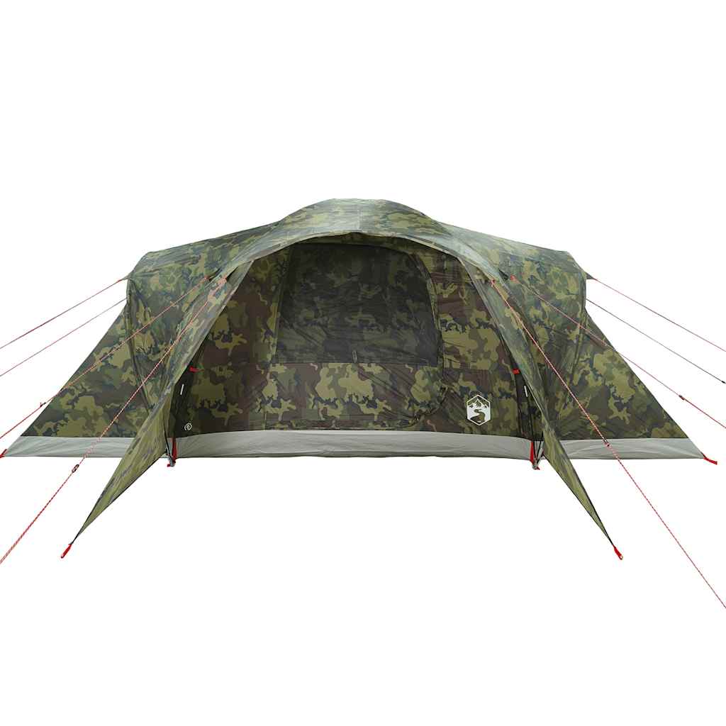 Kuppeltelt For Camping 6 Personer Kamuflasje Vanntett