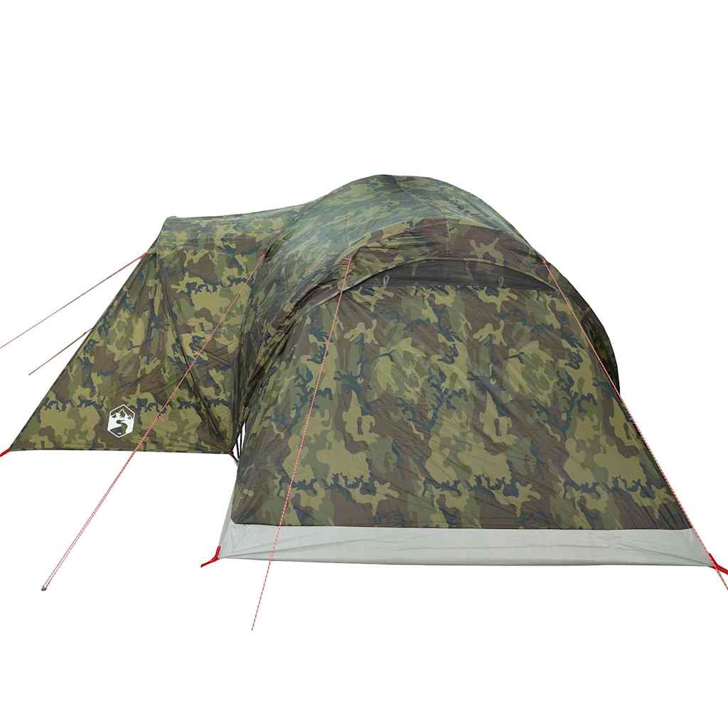 Kuppeltelt For Camping 6 Personer Kamuflasje Vanntett