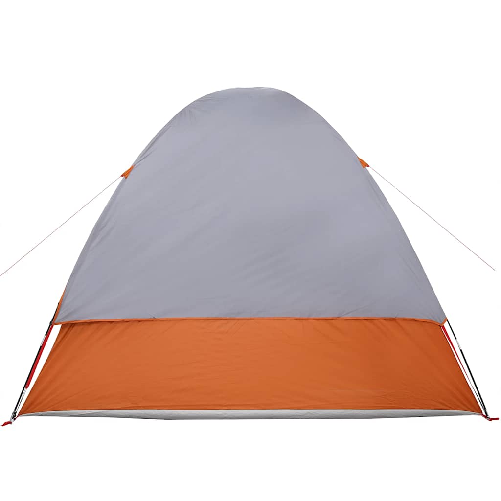 Campingtelt 4 Personer Grå Og Oransje Vanntett