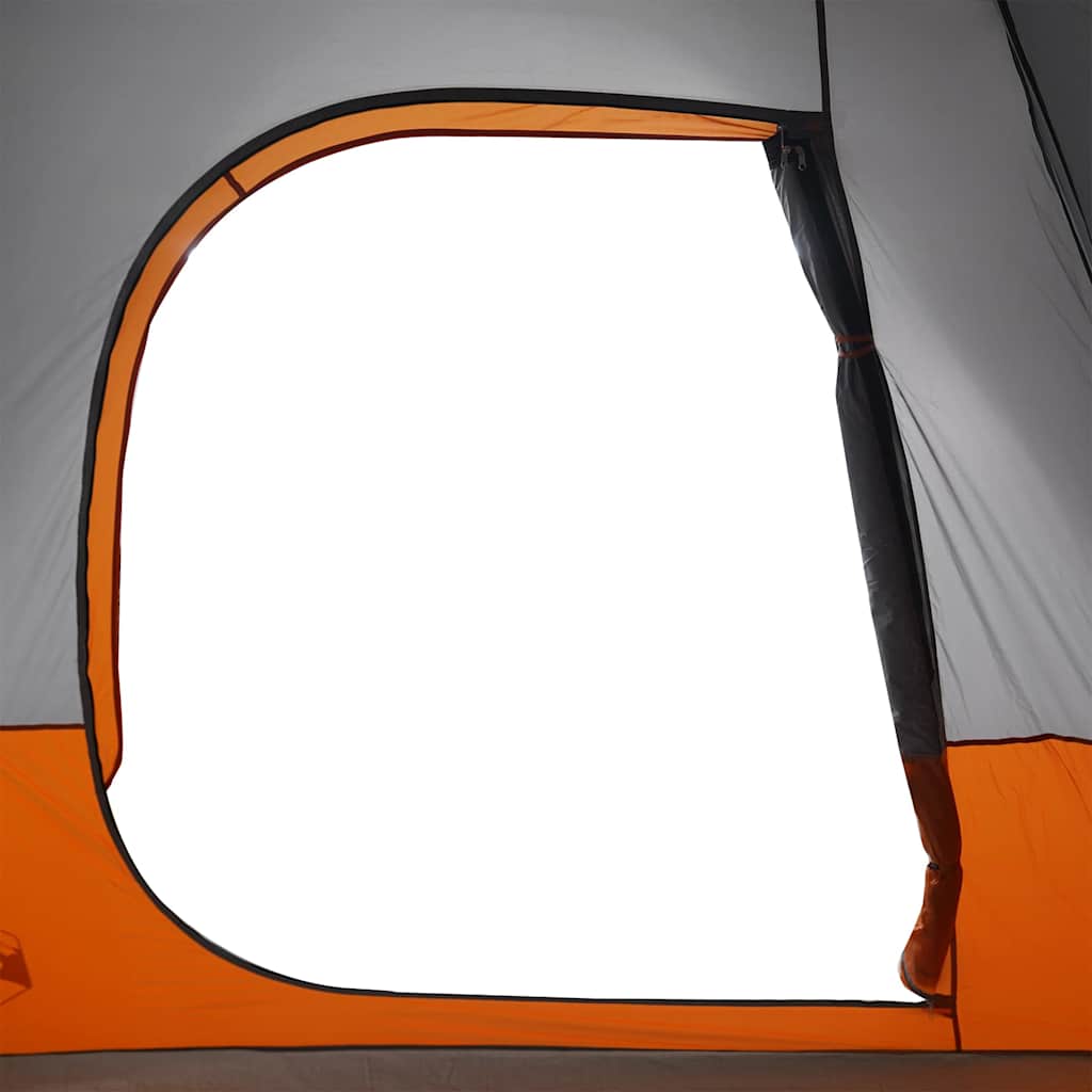 Campingtelt 4 Personer Grå Og Oransje Vanntett