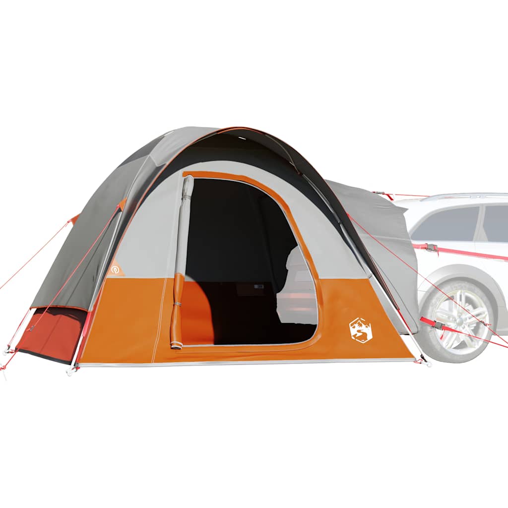 Campingtelt 4 Personer Grå Og Oransje Vanntett