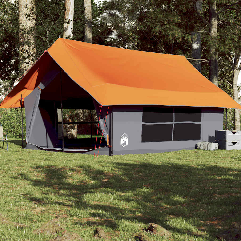 Campingtelt 5 Personer Grå Og Oransje Vanntett