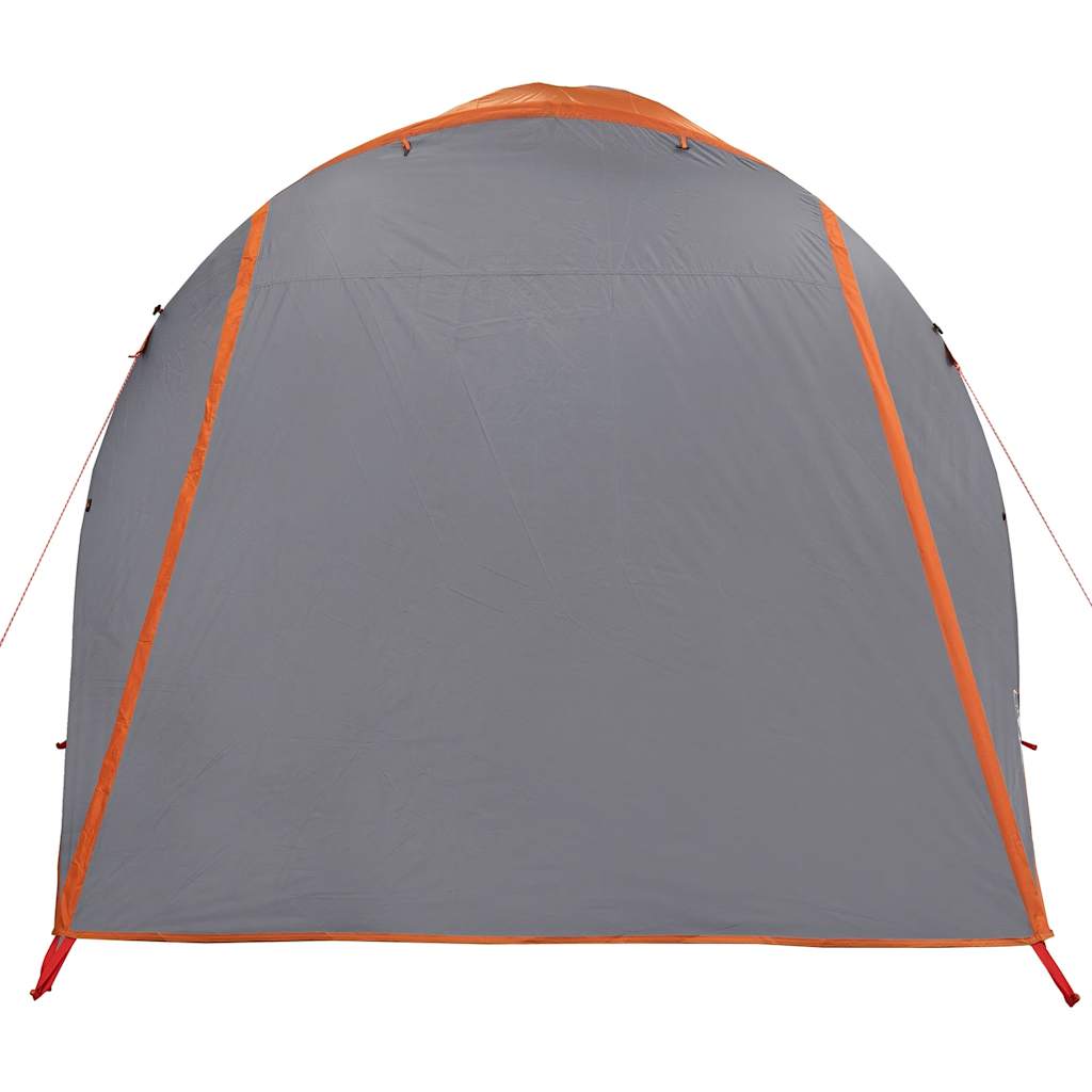 Tunneltelt For Camping 6 Personer Grå Og Oransje Vanntett