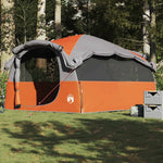 Tunneltelt For Camping 6 Personer Grå Og Oransje Vanntett