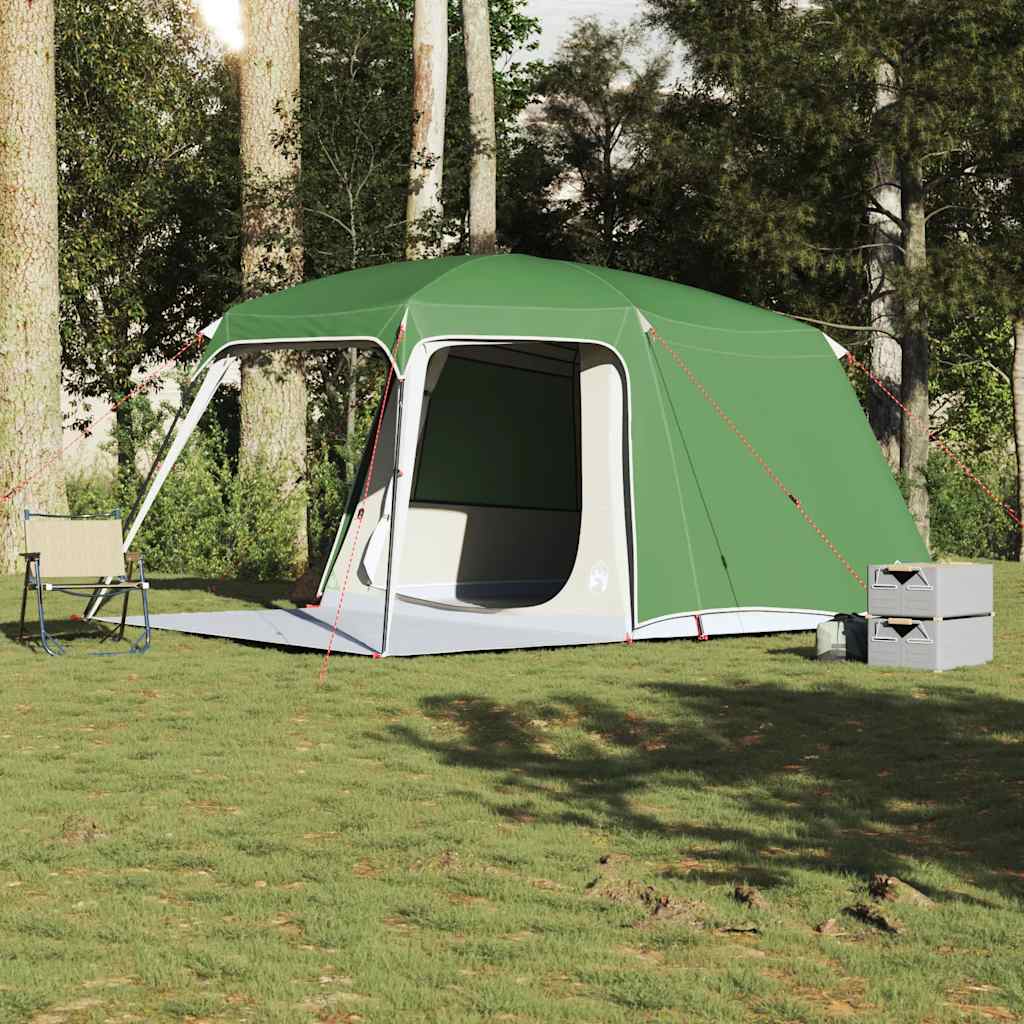 Campingtelt Med Verandakuppel 5 Personer Grønn Vanntett