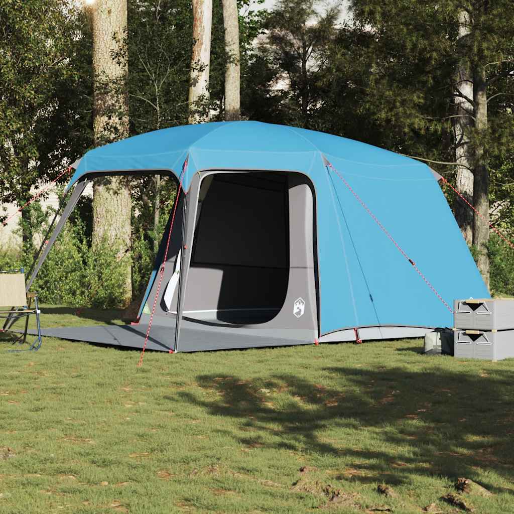 Campingtelt Med Verandakuppel 5 Personer Blå Vanntett