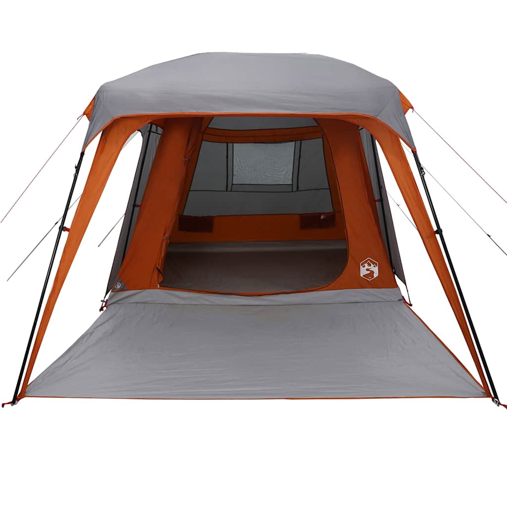 Campingtelt Med Verandakuppel 5 Personer Grå Oransje Vanntett