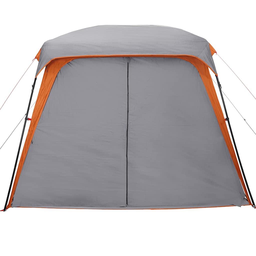 Campingtelt Med Verandakuppel 5 Personer Grå Oransje Vanntett