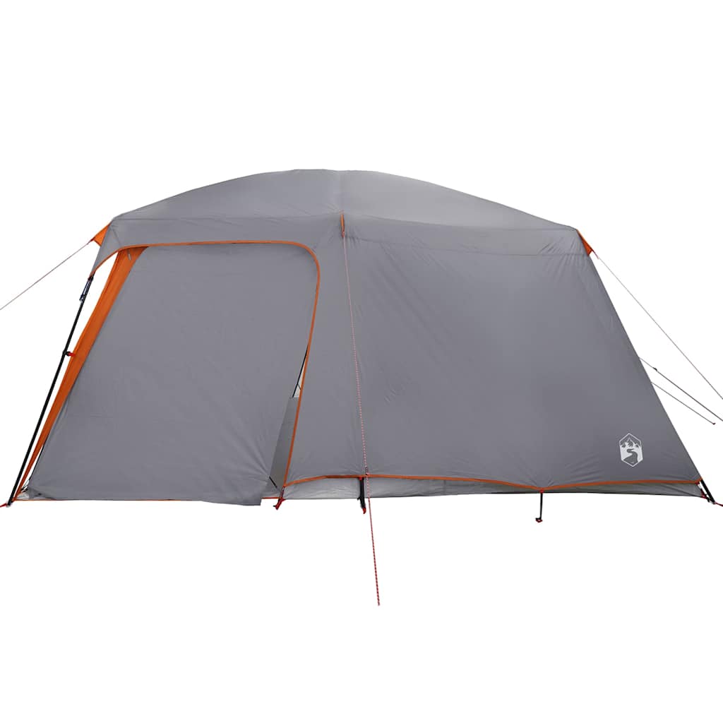 Campingtelt Med Verandakuppel 5 Personer Grå Oransje Vanntett