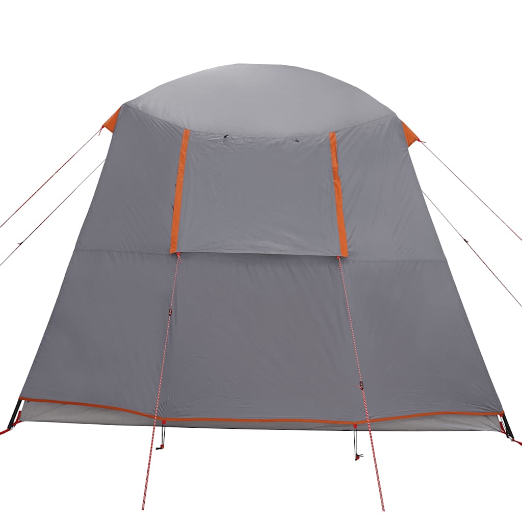 Campingtelt Med Verandakuppel 5 Personer Grå Oransje Vanntett