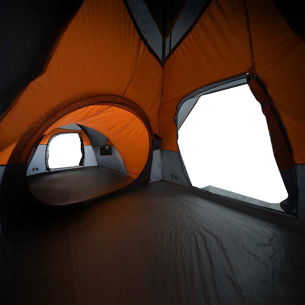Campingtelt 5 Personer Grå Og Oransje Vanntett