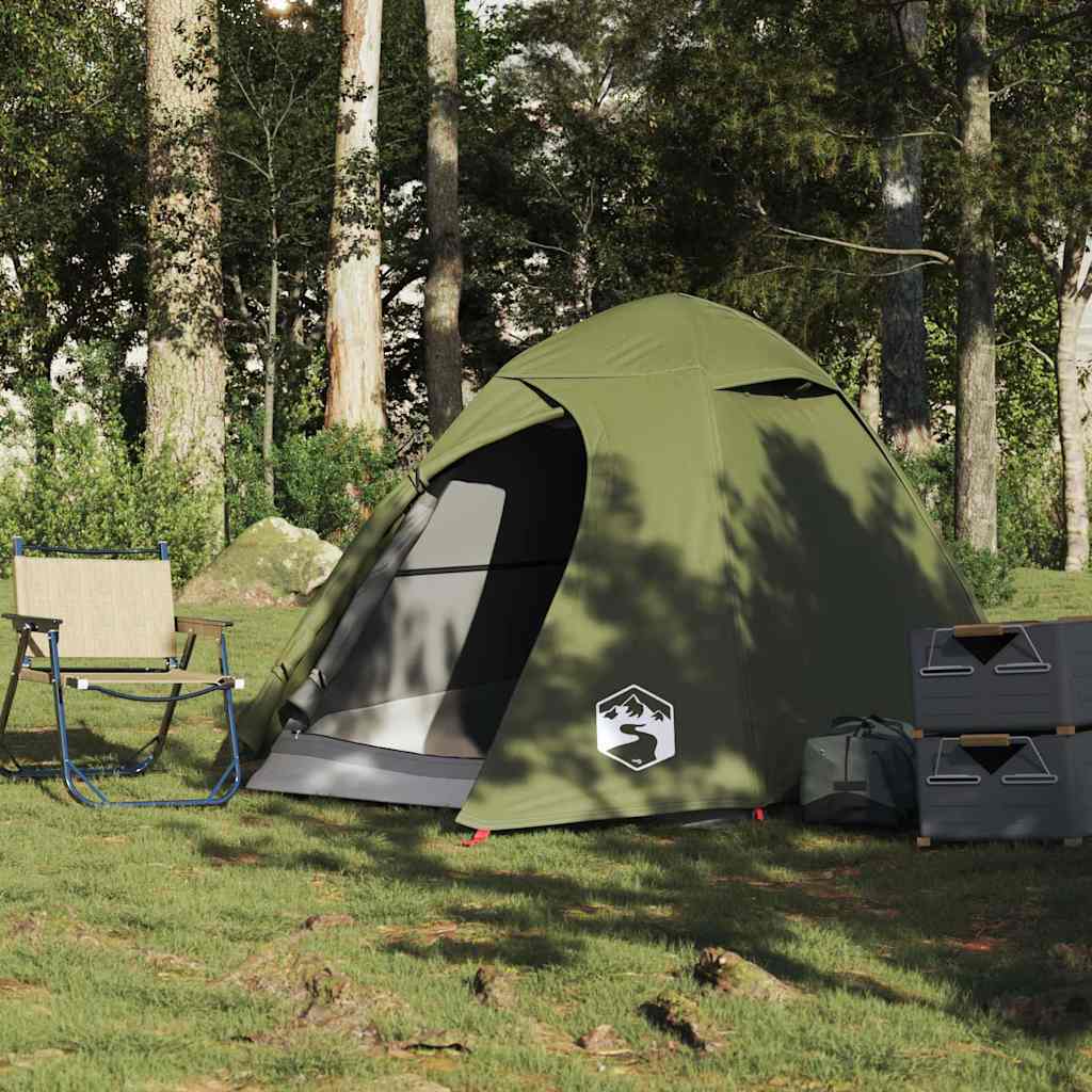Kuppeltelt For Camping 2 Personer Olivengrønn Vanntett