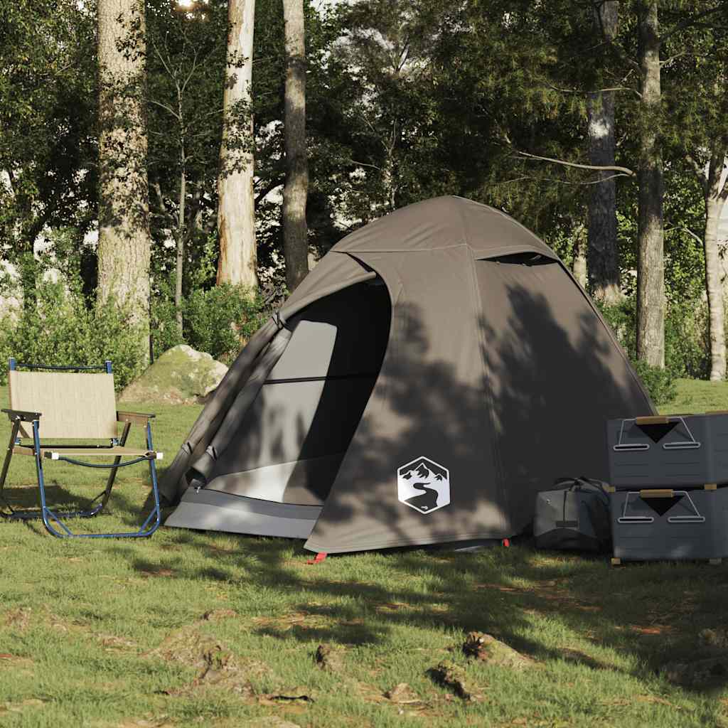 Kuppeltelt For Camping 2 Personer Brun Vanntett