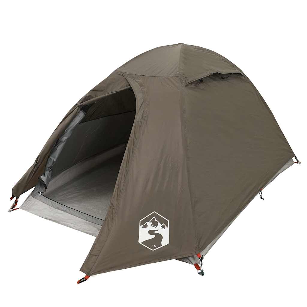 Kuppeltelt For Camping 2 Personer Brun Vanntett