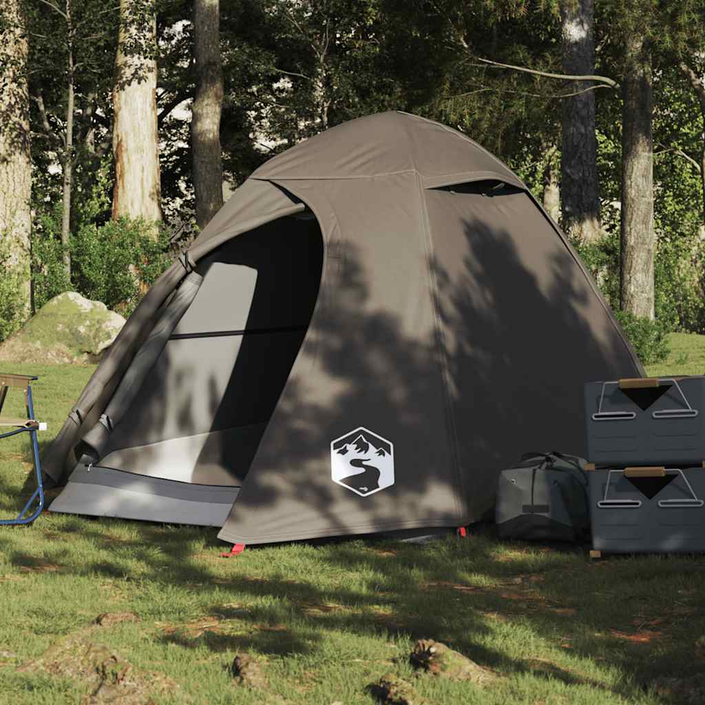 Kuppeltelt For Camping 2 Personer Brun Vanntett
