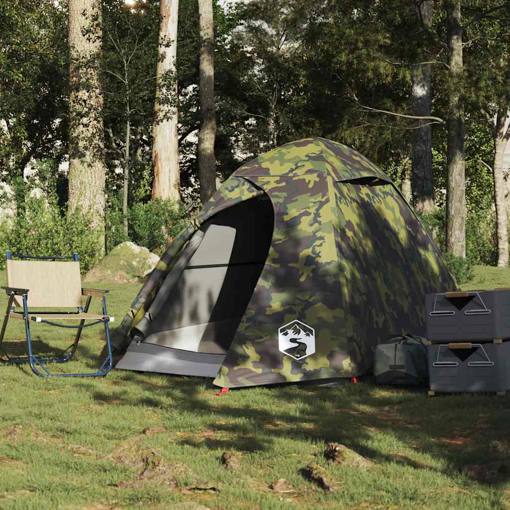 Kuppeltelt For Camping 2 Personer Kamuflasje Vanntett