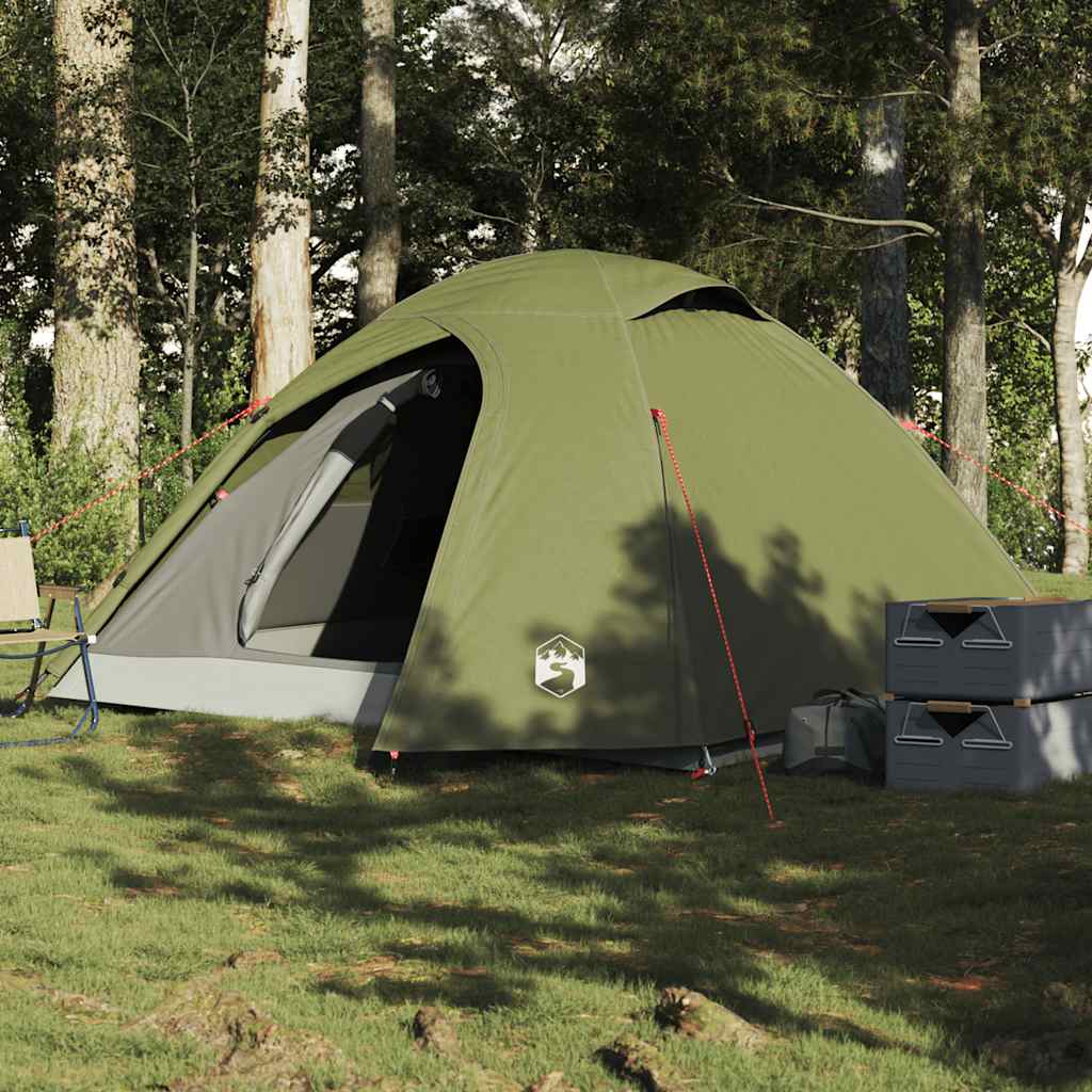 Kuppeltelt For Camping 3 Personer Olivengrønn Vanntett
