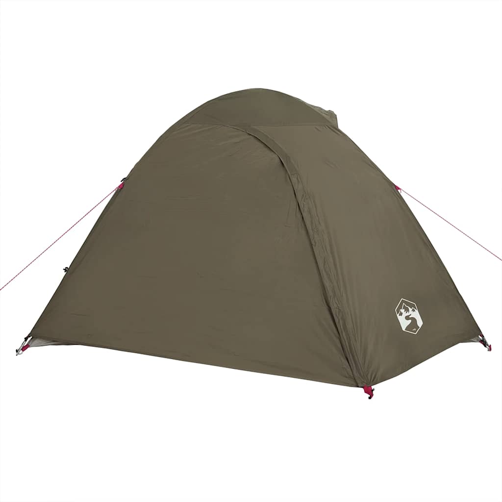 Kuppeltelt For Camping 3 Personer Brun Vanntett