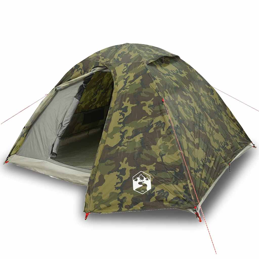 Kuppeltelt For Camping 3 Personer Kamuflasje Vanntett