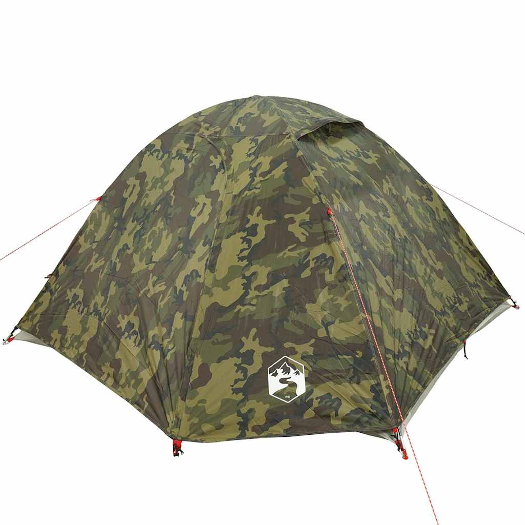 Kuppeltelt For Camping 3 Personer Kamuflasje Vanntett