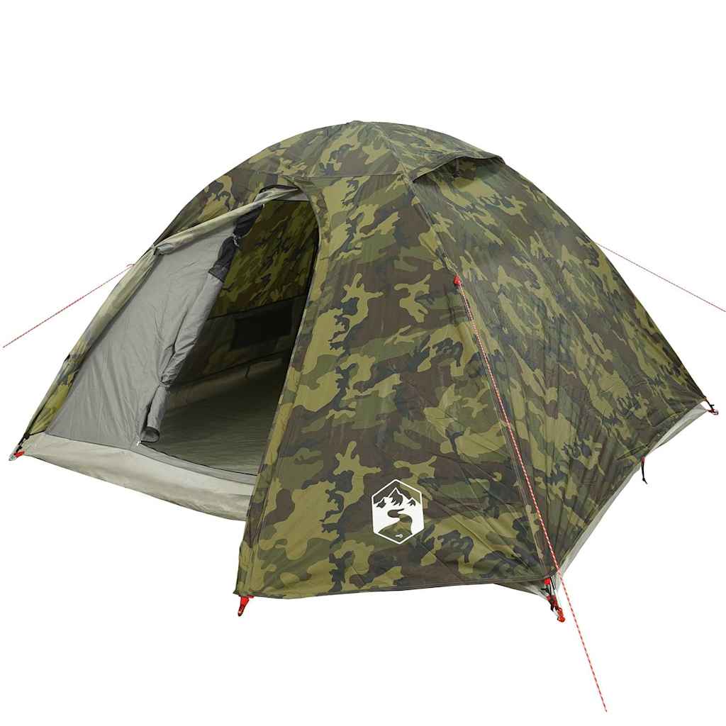 Kuppeltelt For Camping 4 Personer Kamuflasje Vanntett