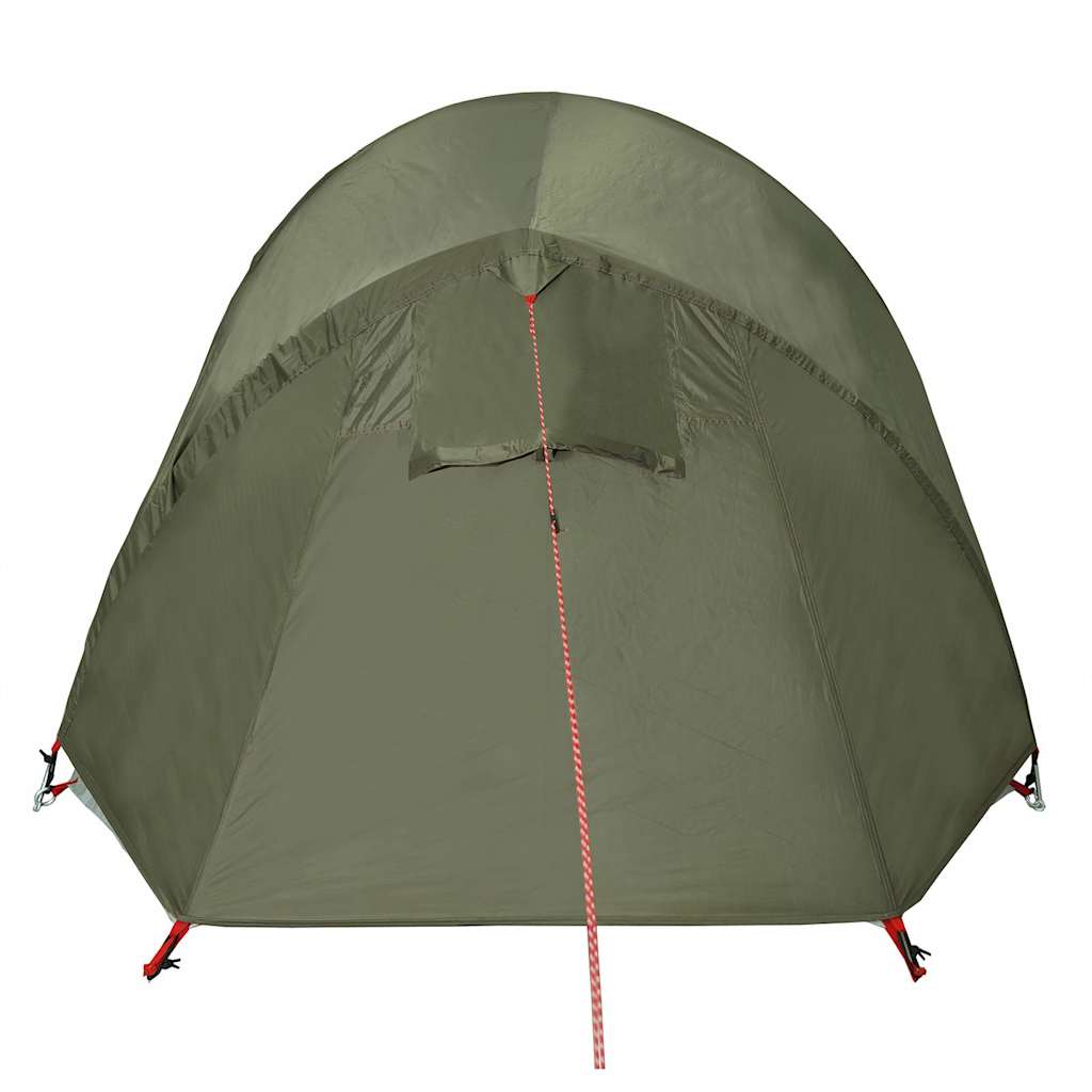 Tunneltelt For Camping 3 Personer Olivengrønn Vanntett