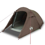 Tunneltelt For Camping 3 Personer Brun Vanntett