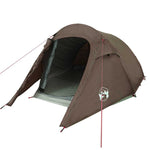 Tunneltelt For Camping 3 Personer Brun Vanntett