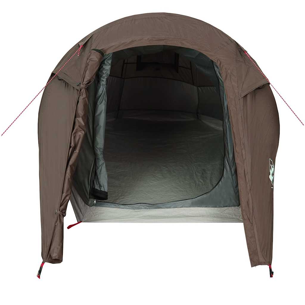 Tunneltelt For Camping 3 Personer Brun Vanntett
