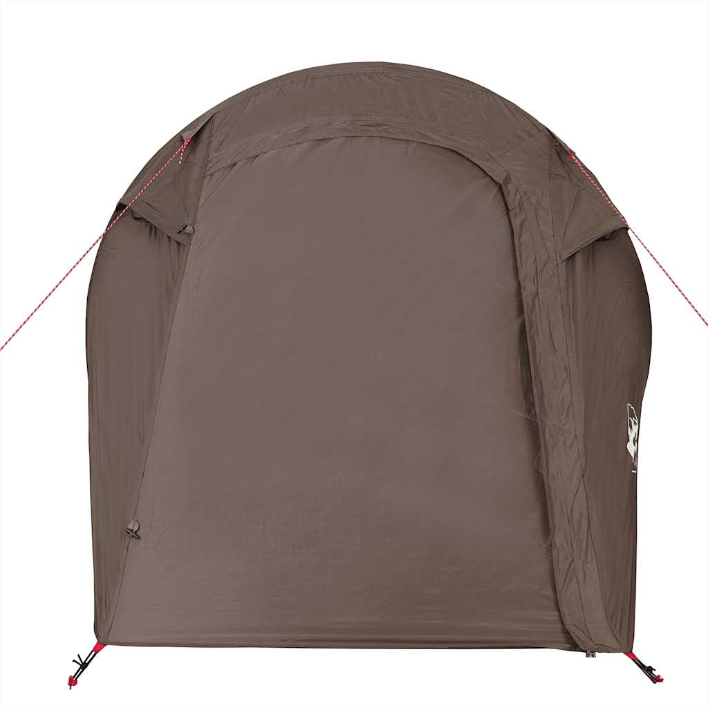Tunneltelt For Camping 3 Personer Brun Vanntett