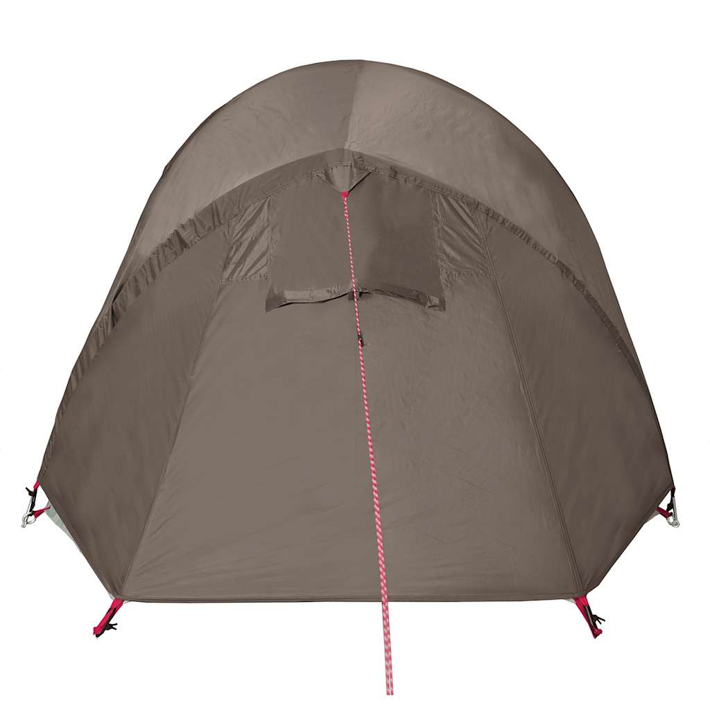 Tunneltelt For Camping 3 Personer Brun Vanntett