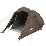 Tunneltelt For Camping 2 Personer Brun Vanntett