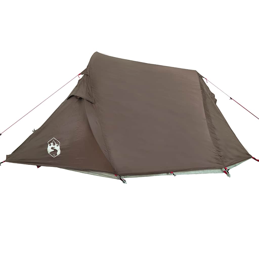 Tunneltelt For Camping 2 Personer Brun Vanntett