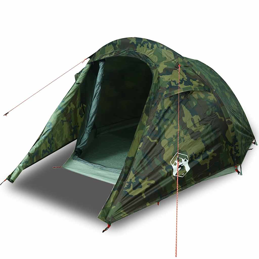 Tunneltelt For Camping 2 Personer Kamuflasje Vanntett