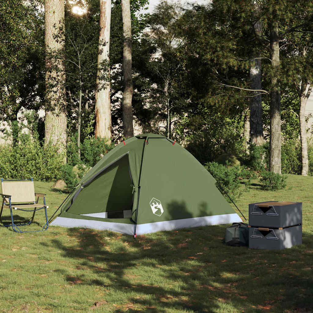 Kuppeltelt For Camping 2 Personer Olivengrønn Vanntett