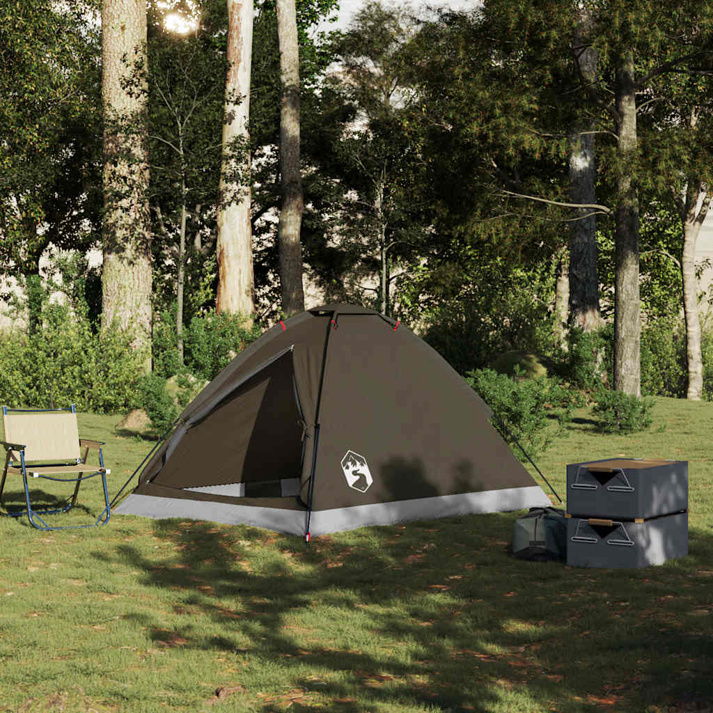 Kuppeltelt For Camping 2 Personer Brun Vanntett