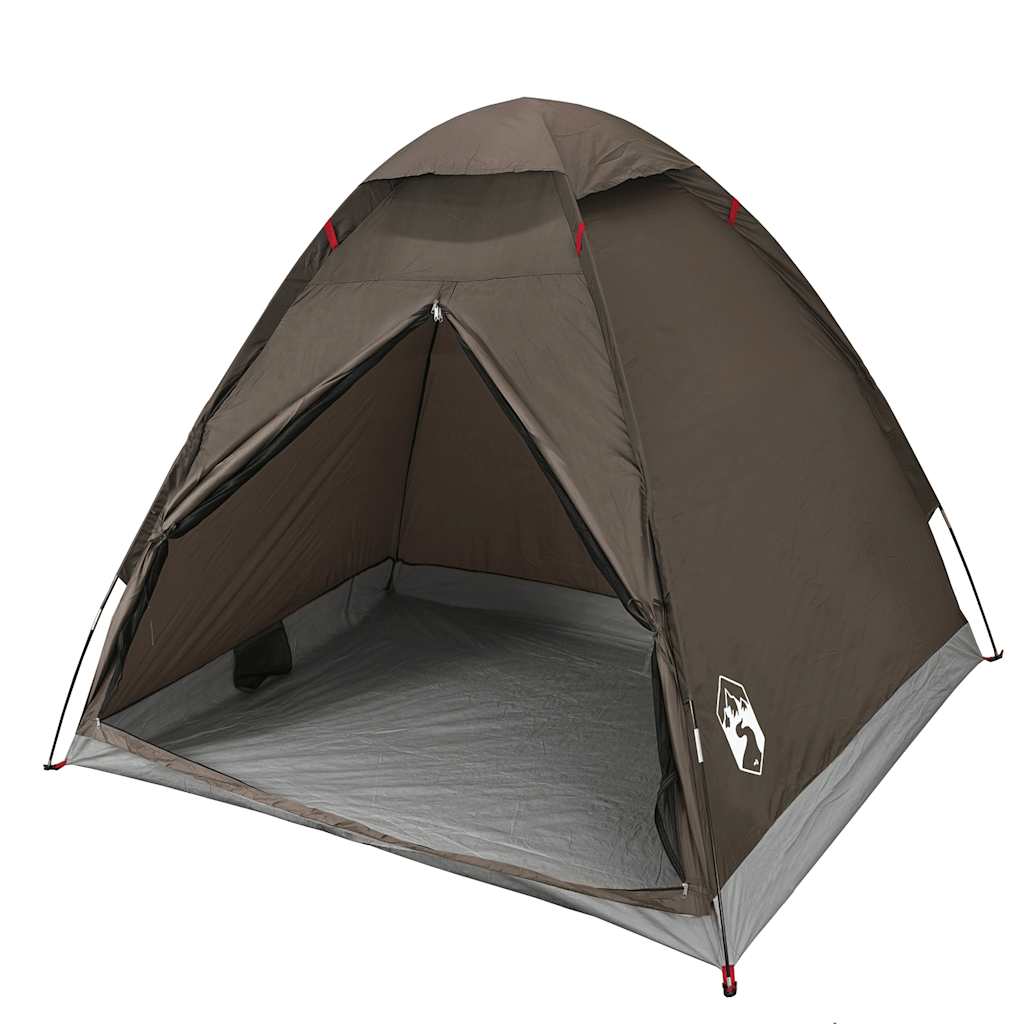Kuppeltelt For Camping 2 Personer Brun Vanntett