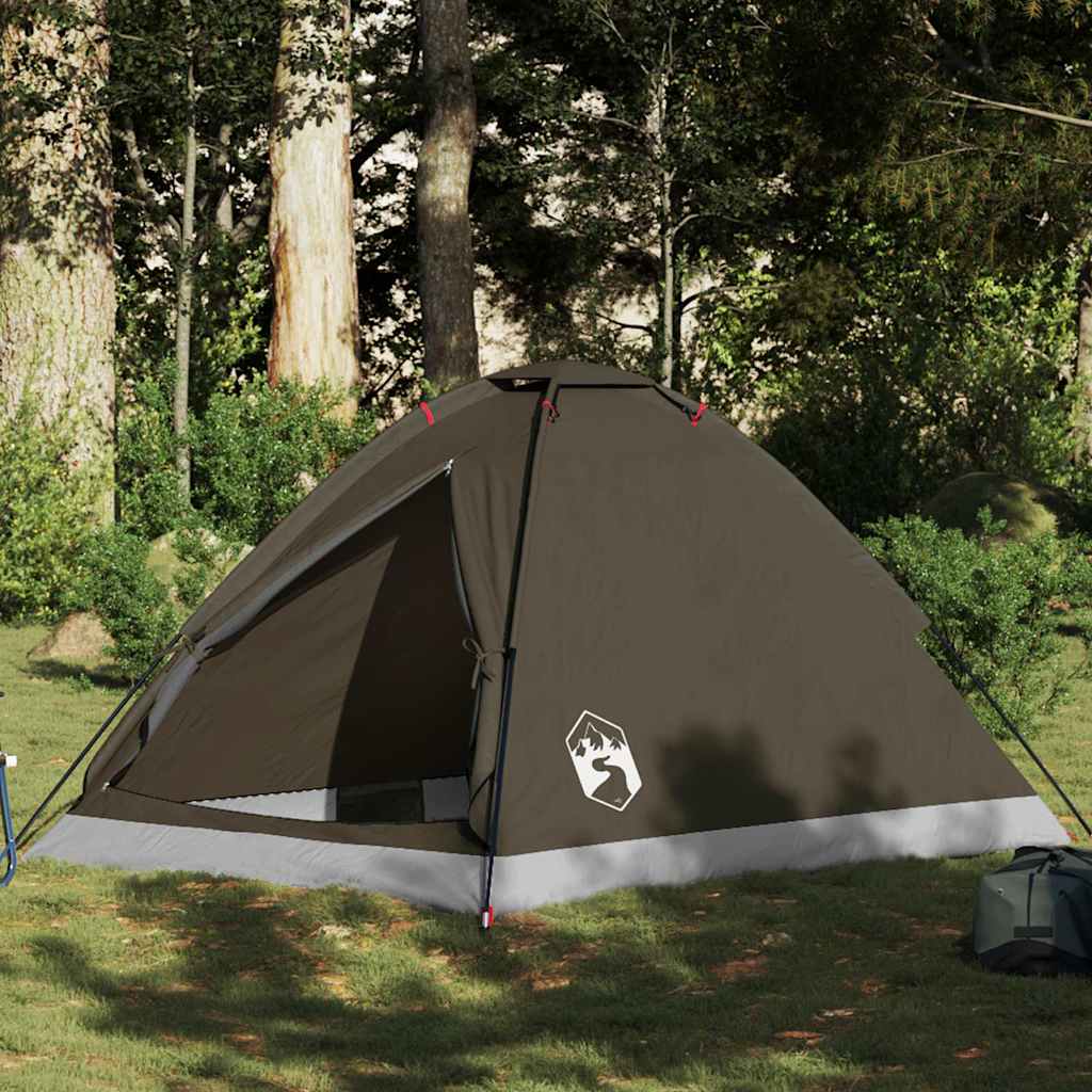 Kuppeltelt For Camping 2 Personer Brun Vanntett