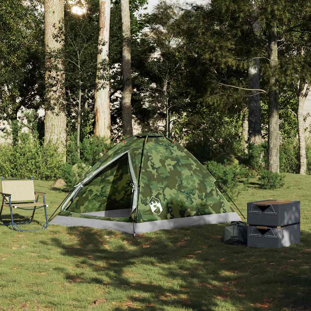 Kuppeltelt For Camping 2 Personer Kamuflasje Vanntett
