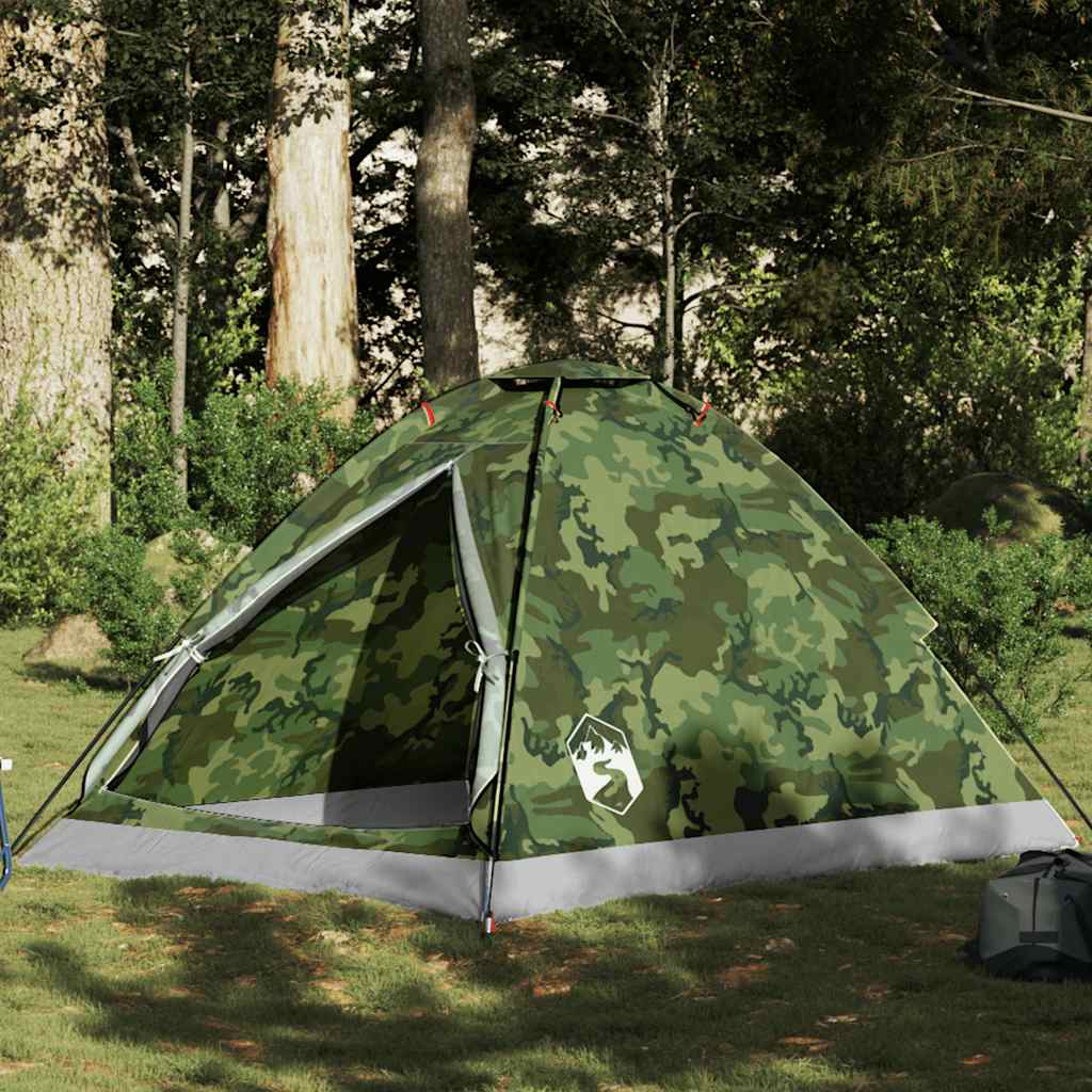 Kuppeltelt For Camping 2 Personer Kamuflasje Vanntett