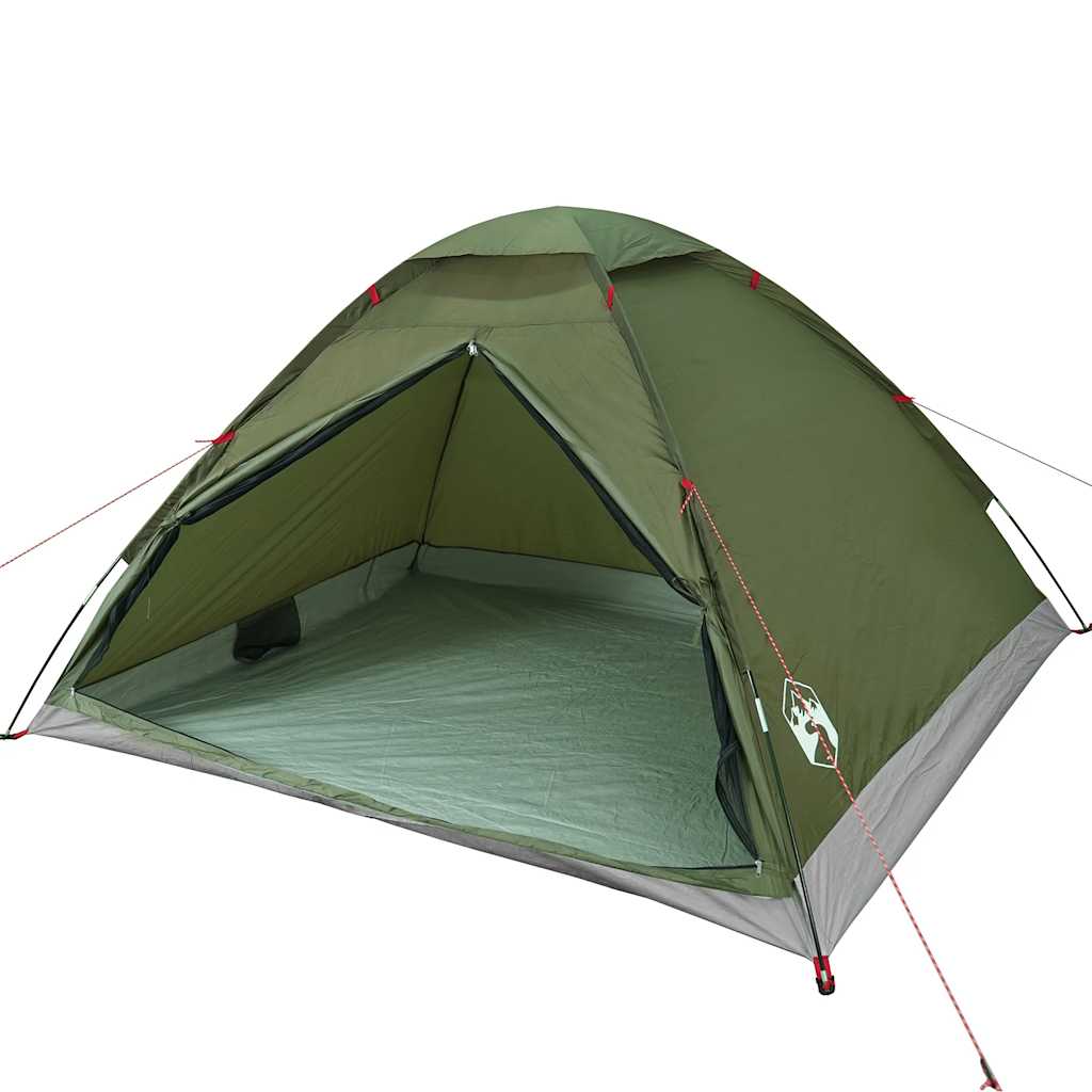 Kuppeltelt For Camping 4 Personer Olivengrønn Vanntett