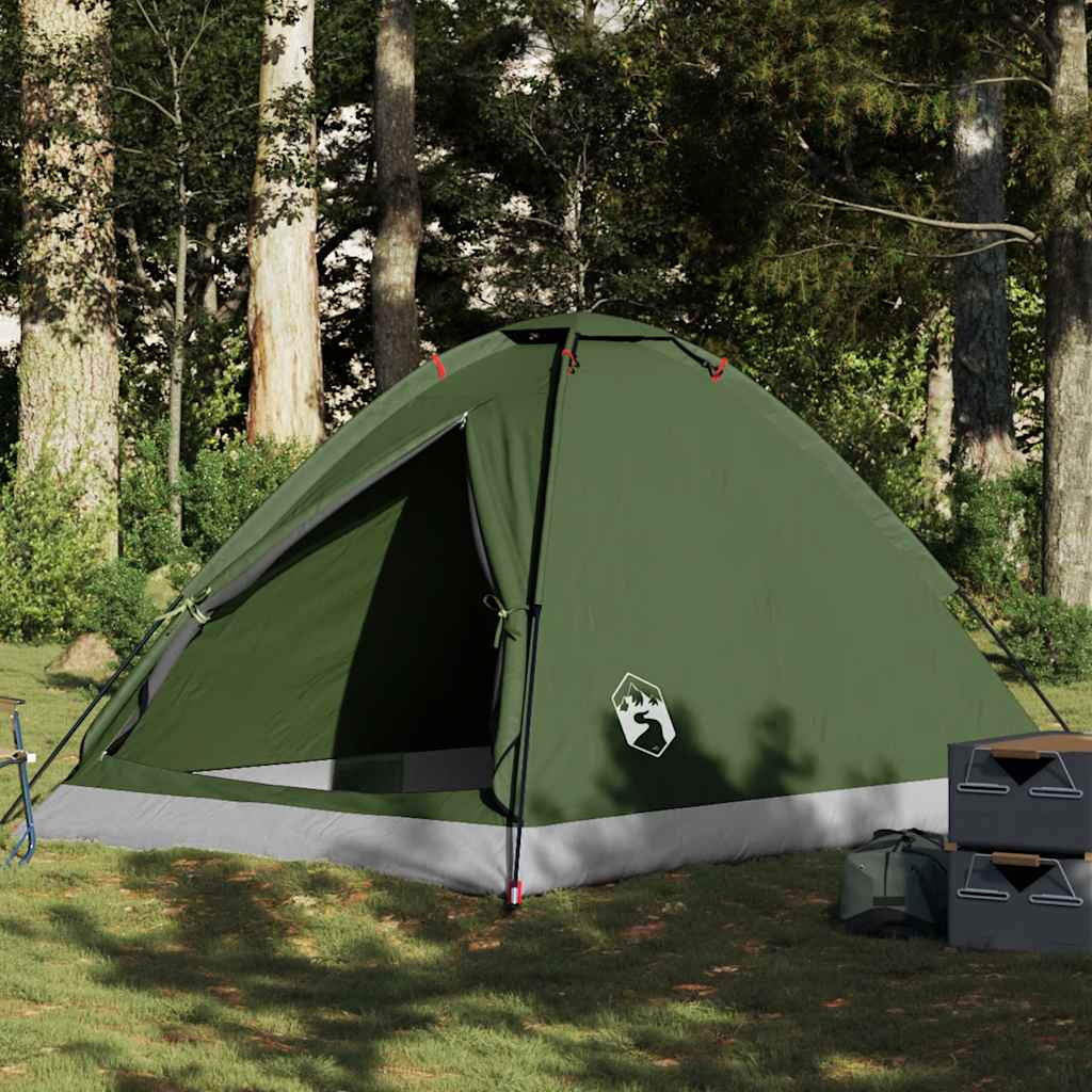 Kuppeltelt For Camping 4 Personer Olivengrønn Vanntett