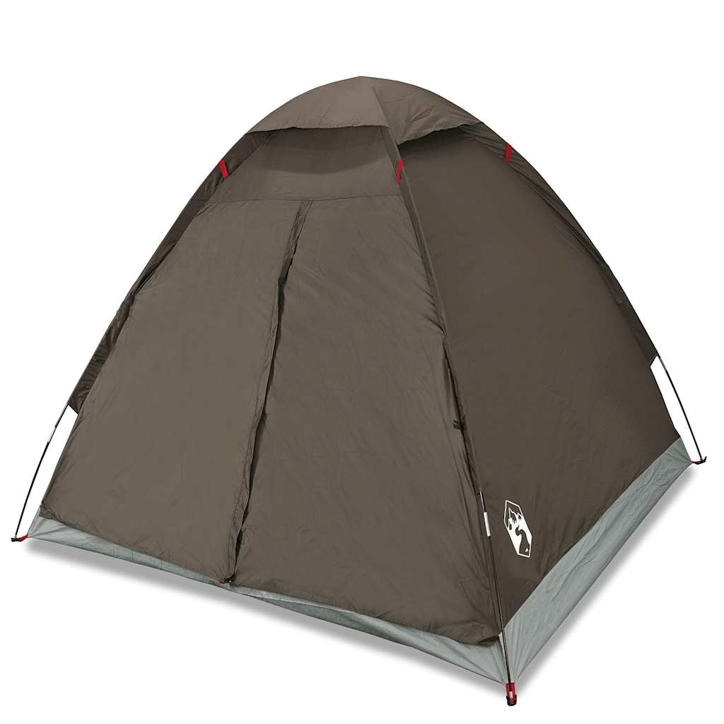 Kuppeltelt For Camping 4 Personer Brun Vanntett