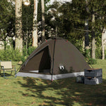 Kuppeltelt For Camping 4 Personer Brun Vanntett