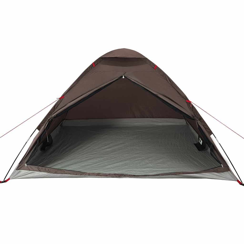 Kuppeltelt For Camping 4 Personer Brun Vanntett