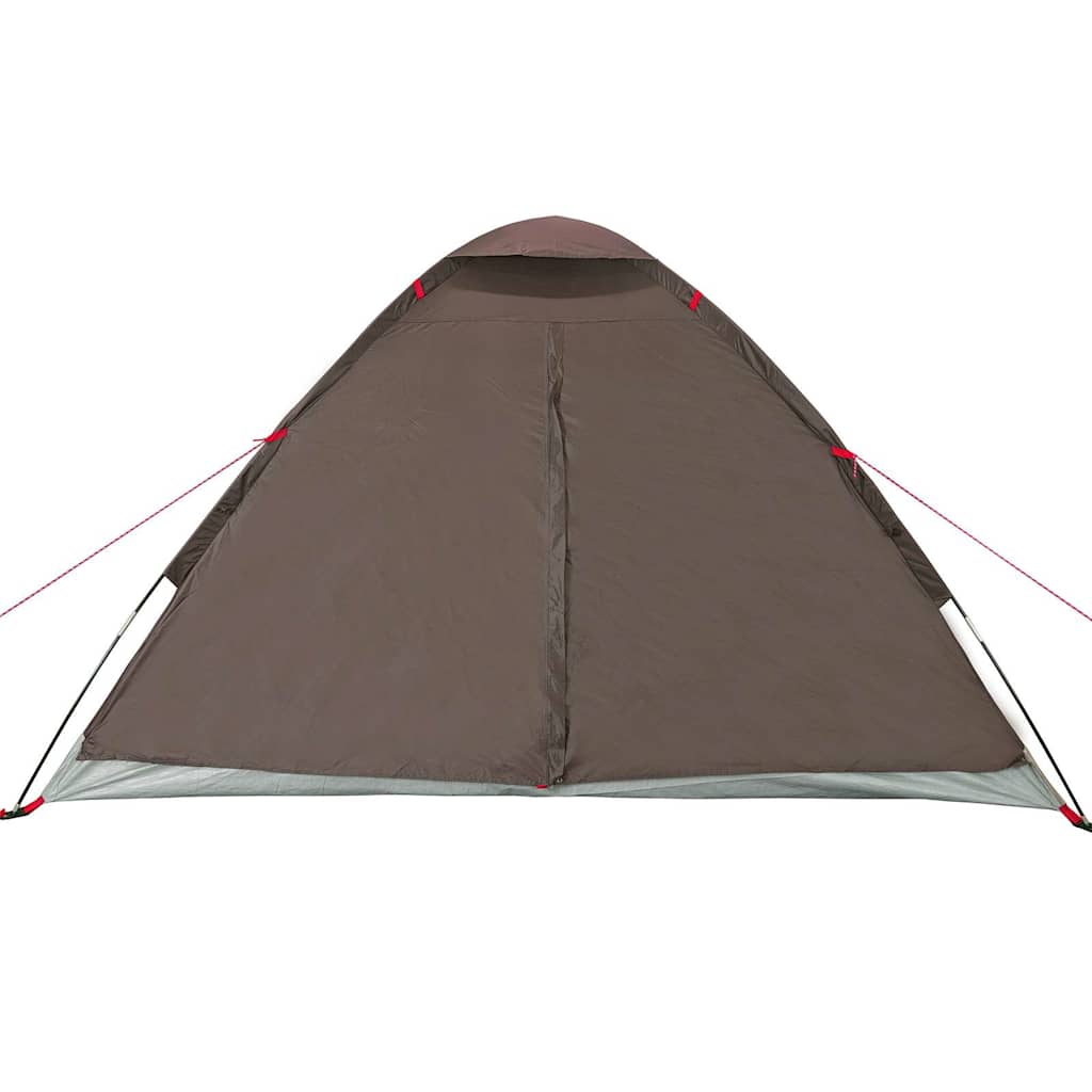 Kuppeltelt For Camping 4 Personer Brun Vanntett
