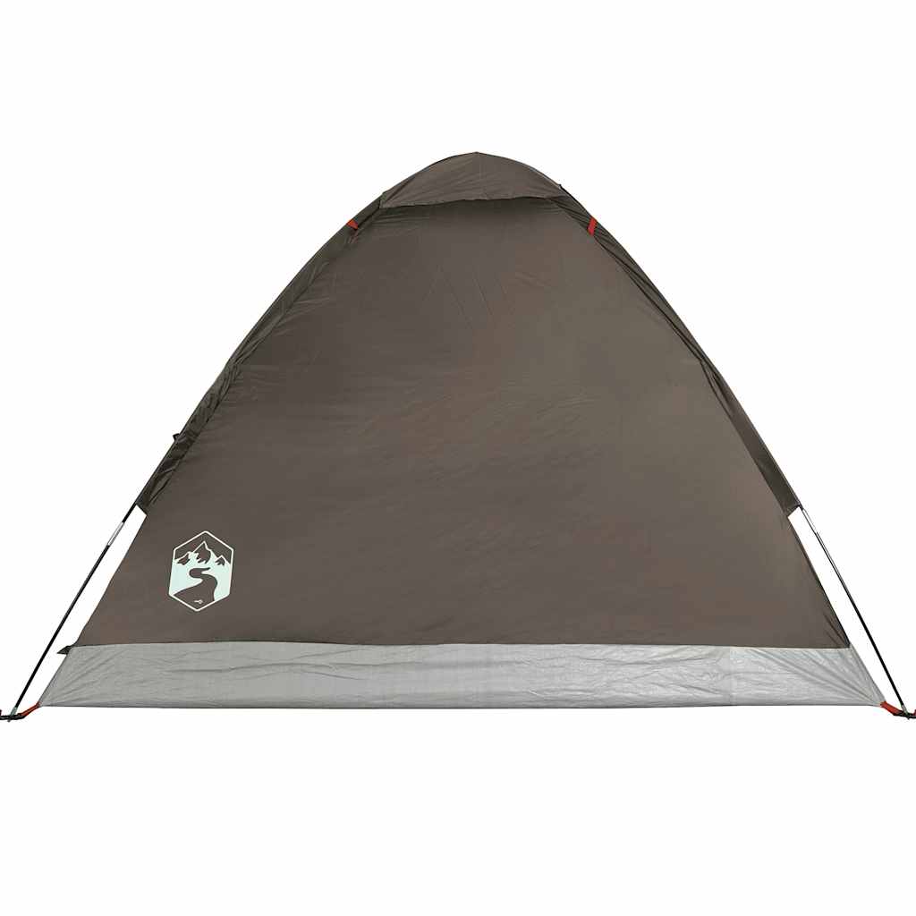 Kuppeltelt For Camping 4 Personer Brun Vanntett