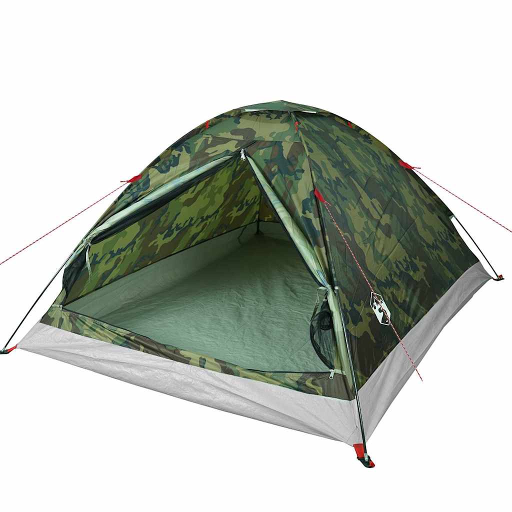 Kuppeltelt For Camping 4 Personer Kamuflasje Vanntett