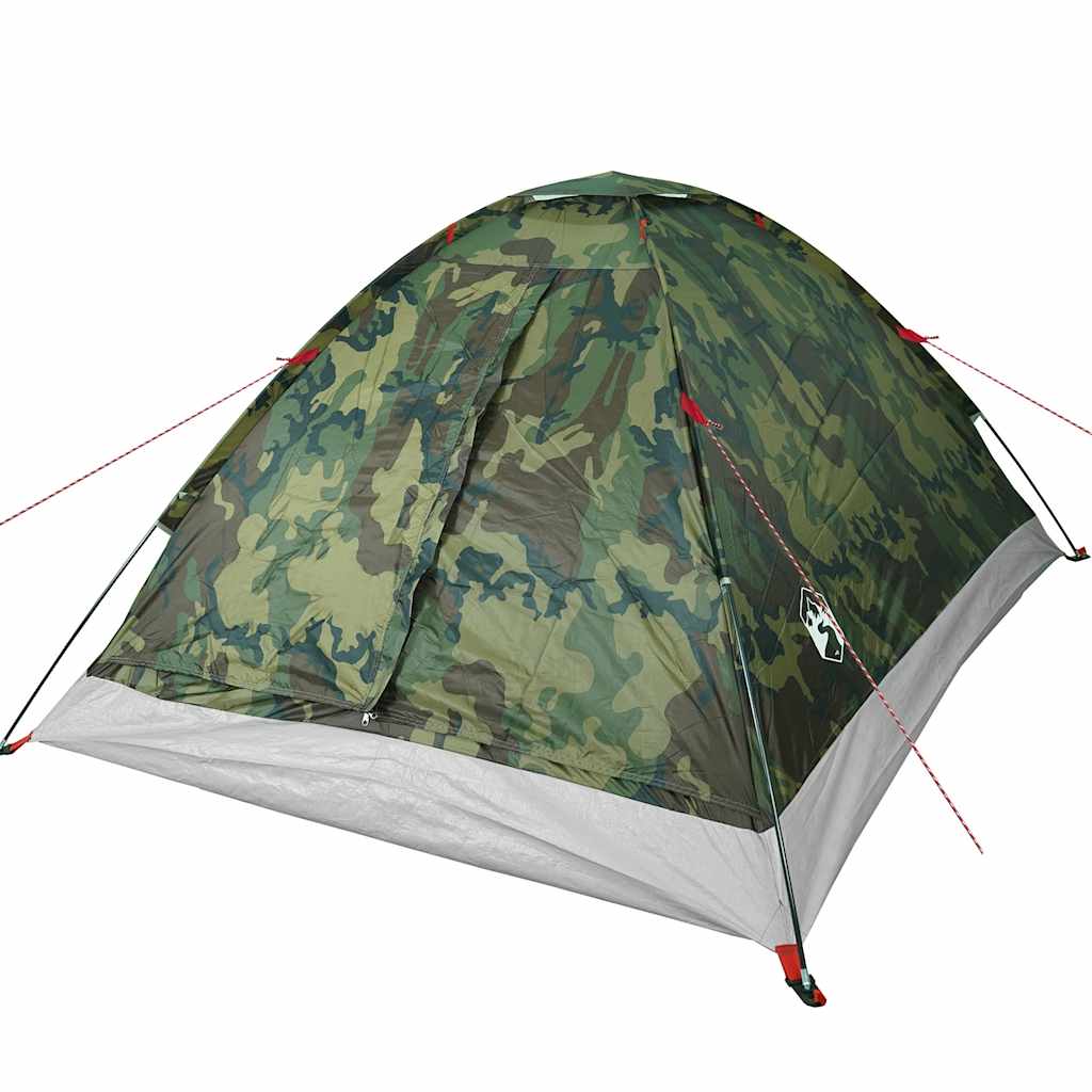 Kuppeltelt For Camping 4 Personer Kamuflasje Vanntett